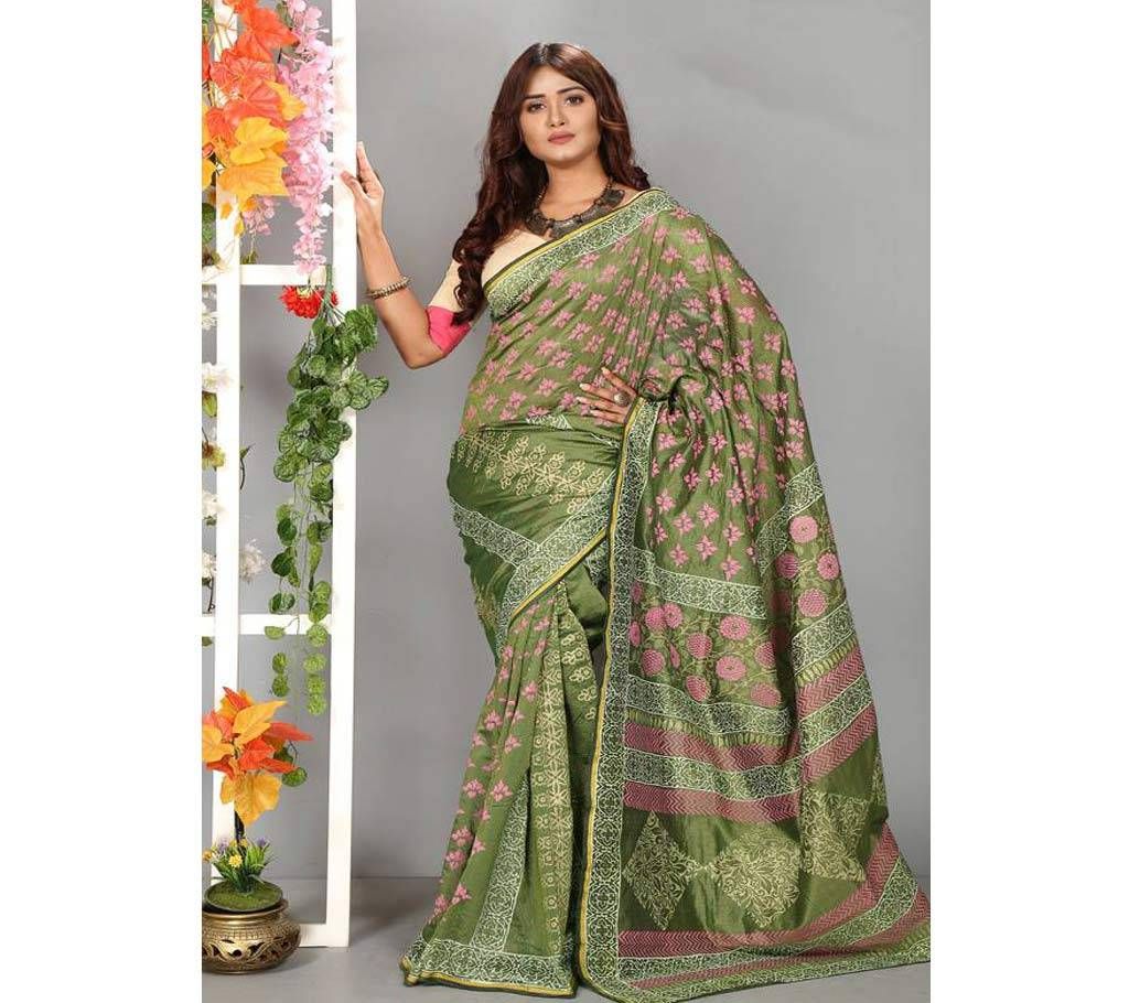 Tishu Silk Saree Full Body Works 13 Haat With Blouse