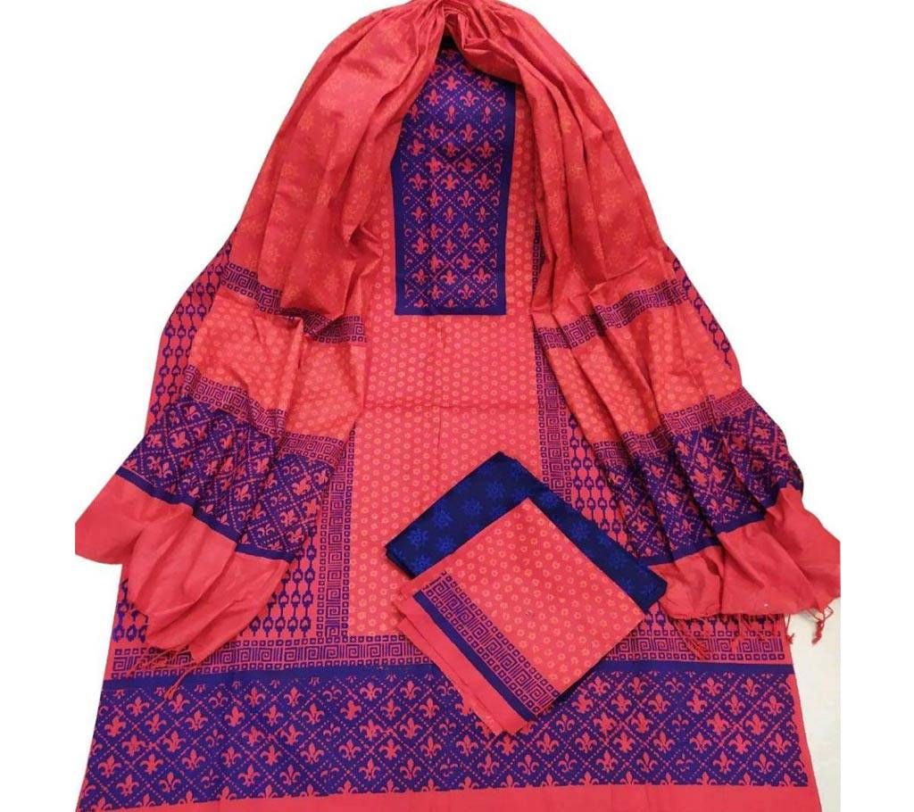 Unstitched Block Printed Cotton Salwar kameez fs-28