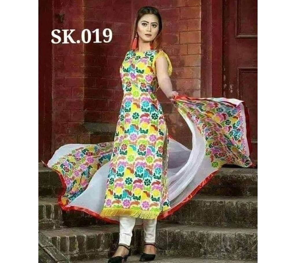 Joypuri Cotton Screen Print Three Piece