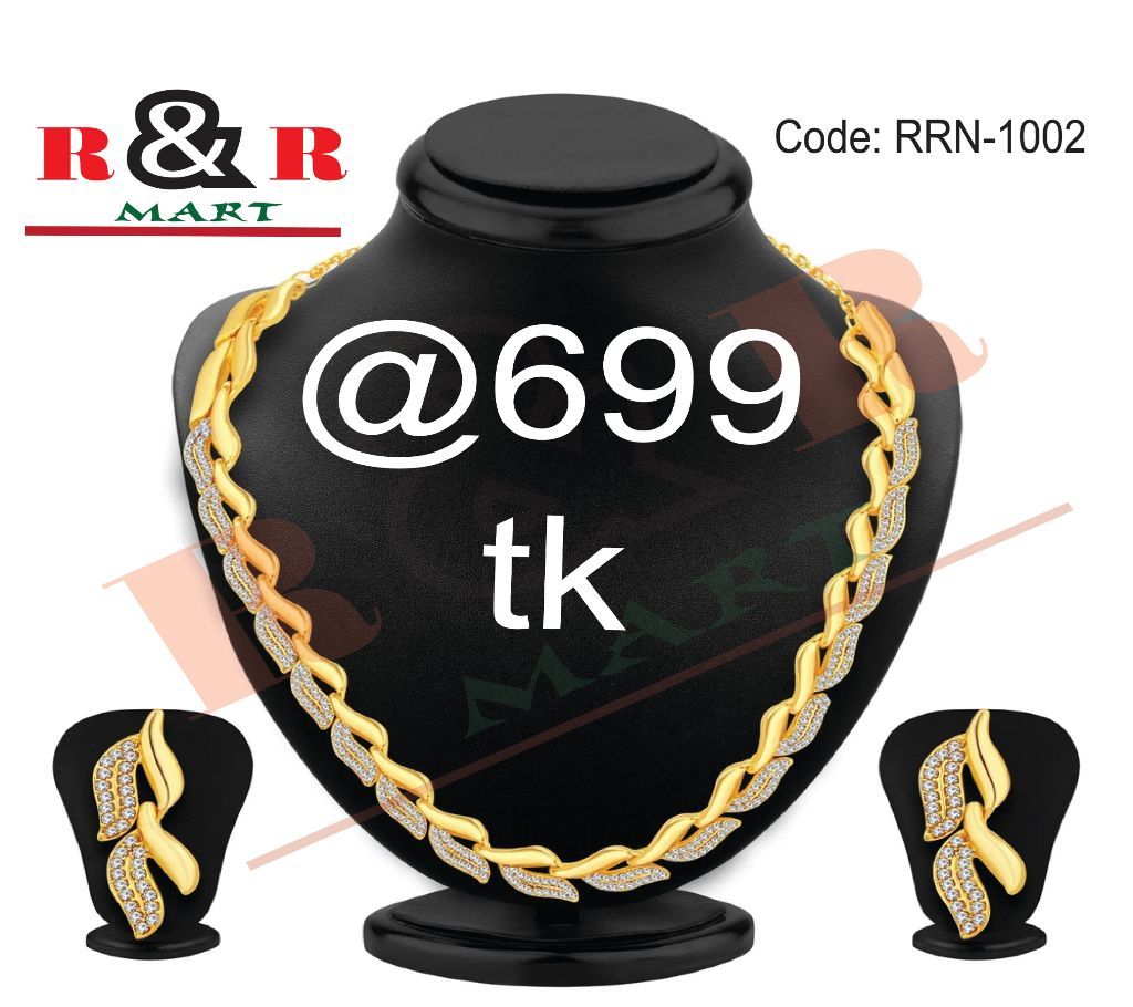 Ethnic Gold Plated Set Of 2 AD Necklace Set For Women
