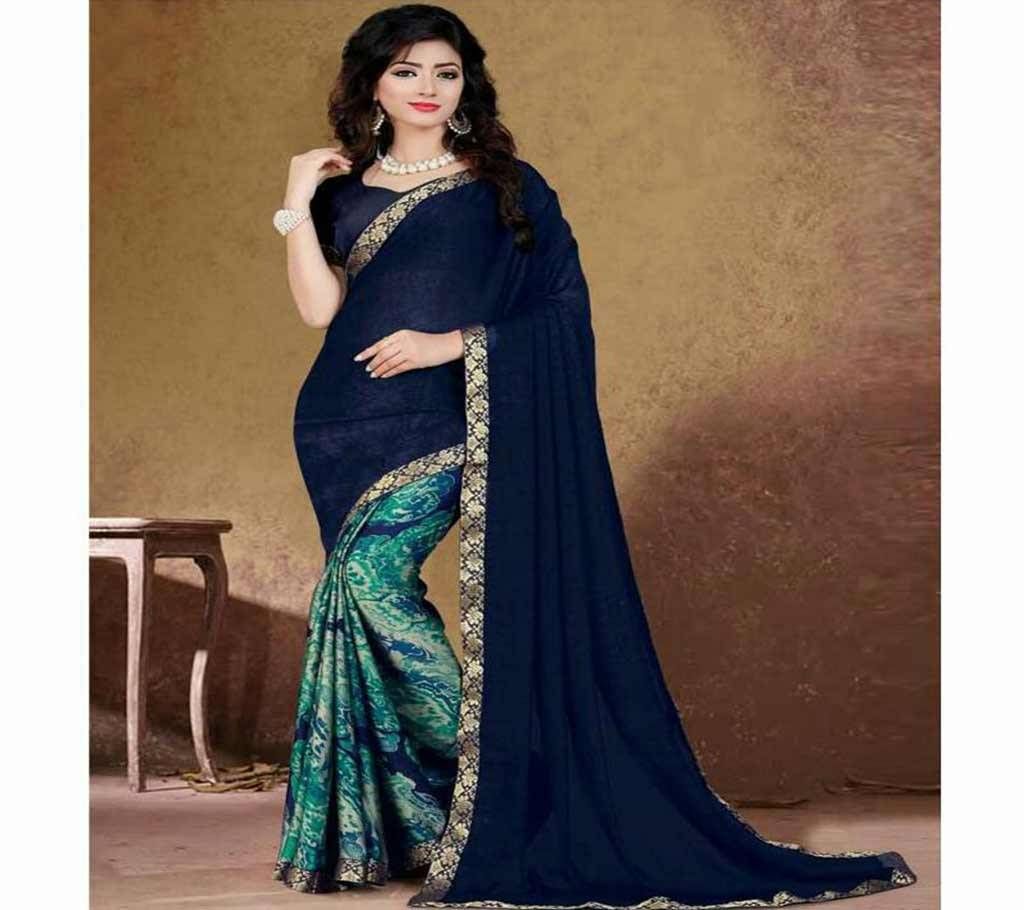 Soft Georgette Saree Dark Blue