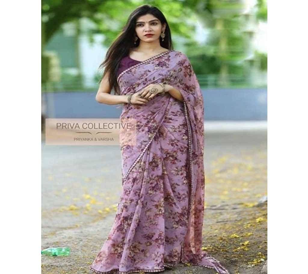  Geogette Designer Sharee For women with Blouse Piece 