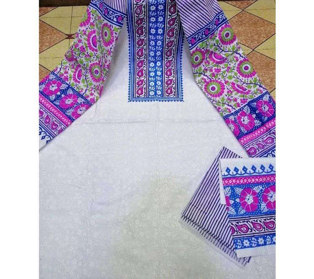 Unstitched Blocked Cotton 3Pcs - 043 - SLF
