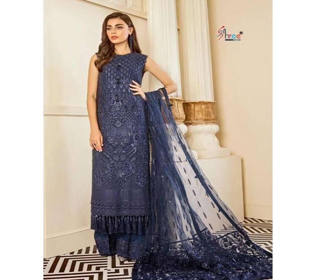 Unstitched Georgette 3Pcs BAROQUE EMBRODERD COLLECTION- 8174 - GBS