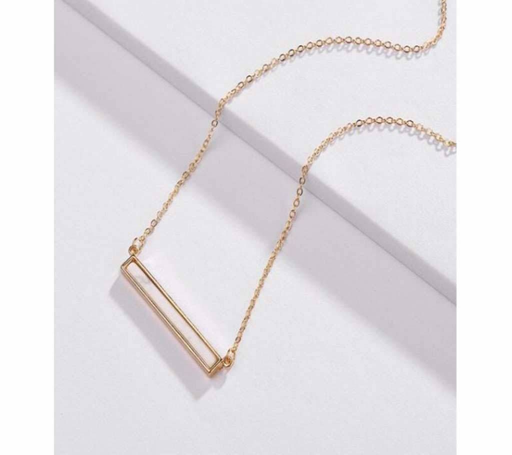 Adjustable Rectangle Gold Colour Chain  Necklace  for Women