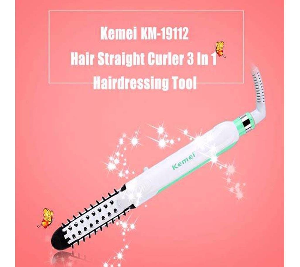Kemei KM - 19112 Portable 3 in 1 Curling Iron
