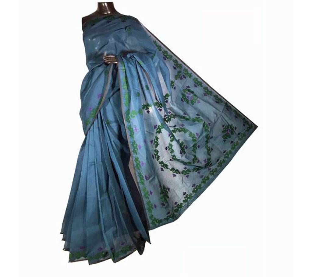 Pure cotton with cutwork applique sharee