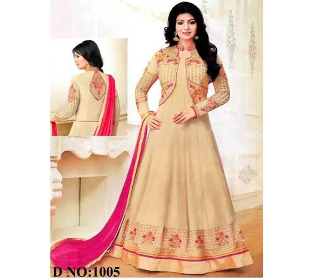 Unstitched Georgette/Santon Embroidery 3pcs (Copy)
