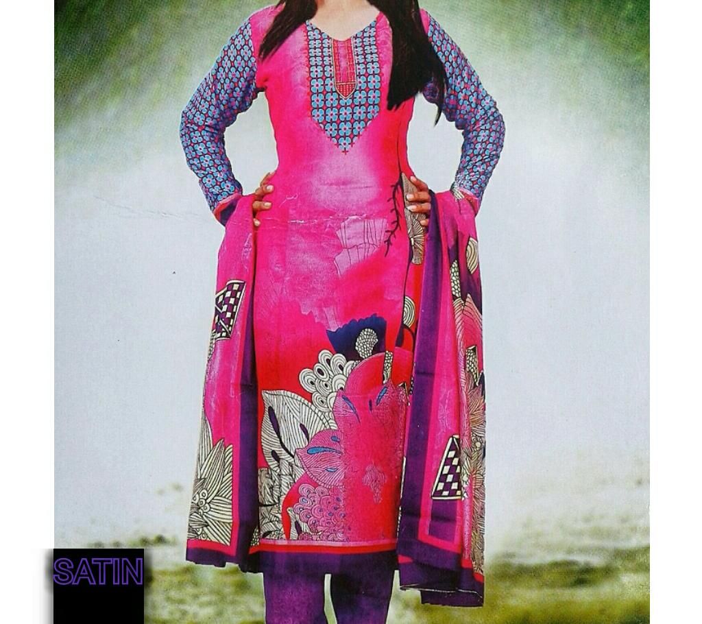 Satin lawn 3 piece