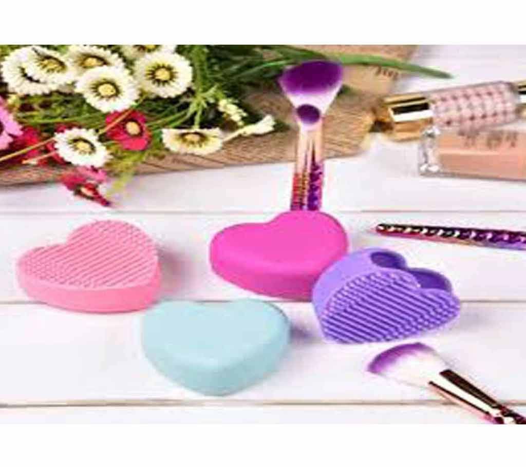 Silicon Heart Shaped Makeup Brush Clenser