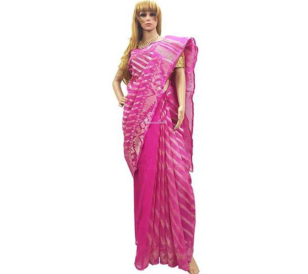 Dhakai Jamdani Half Silk Saree
