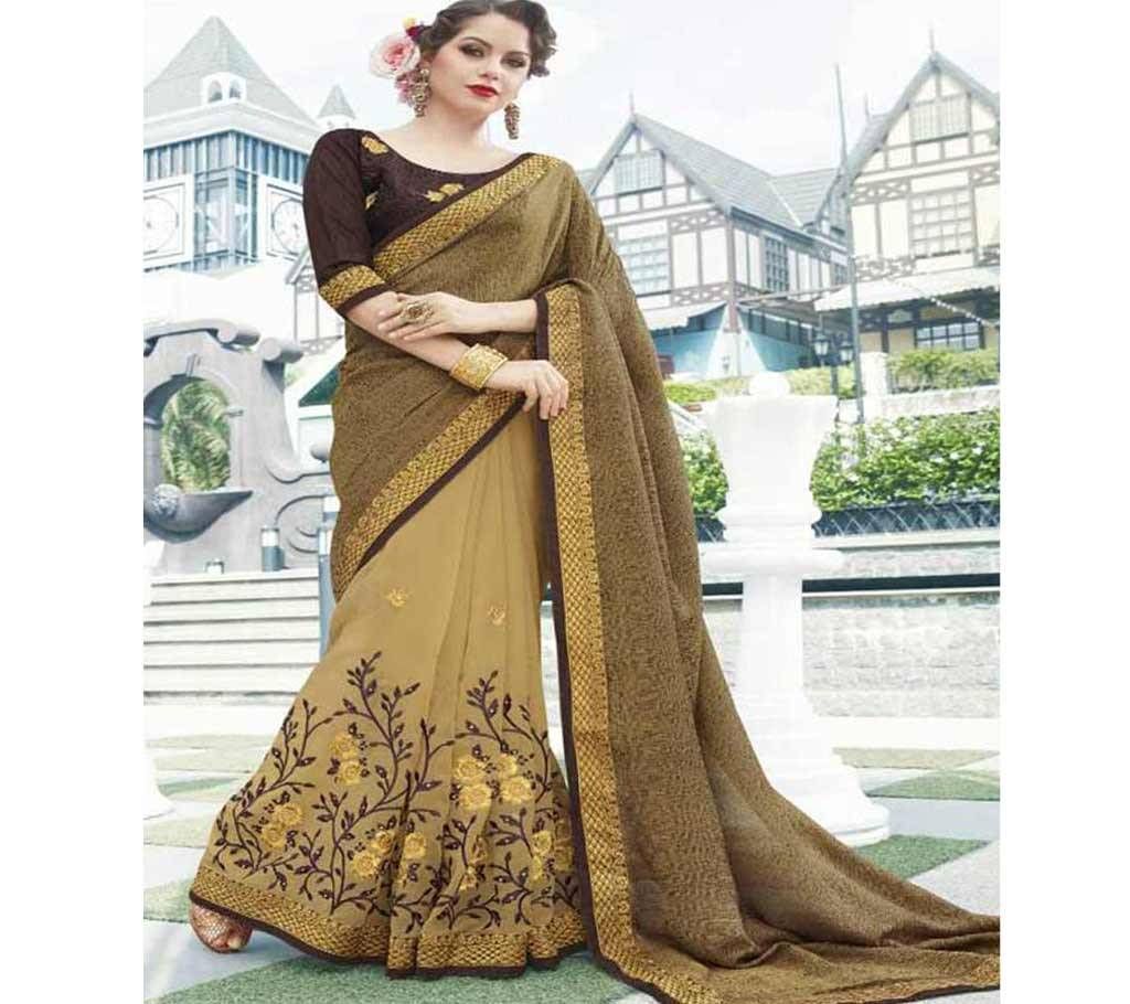 Georgette and embroidery work saree nsc-721