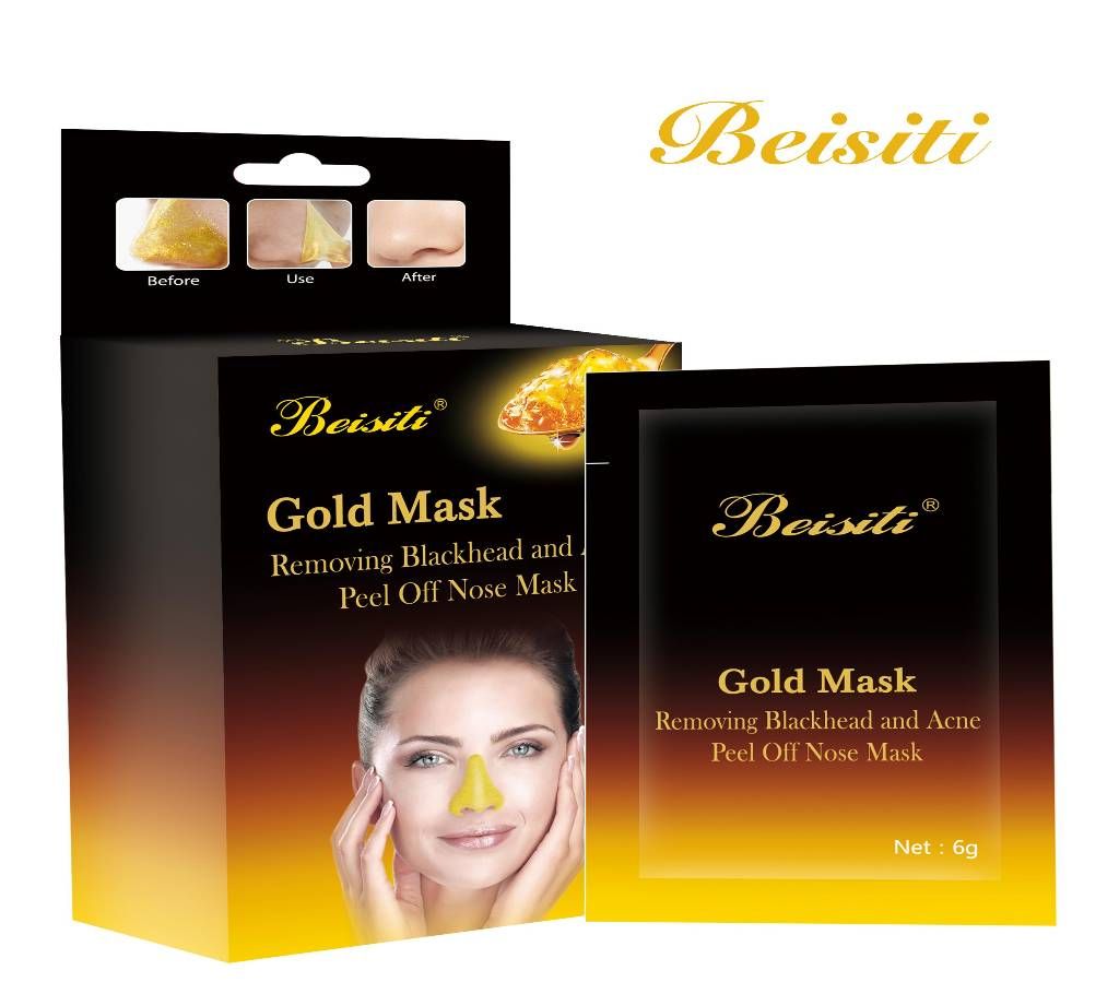 Beisiti Gold mask removing blackhead and acne peel off nose mask 60g THAILAND