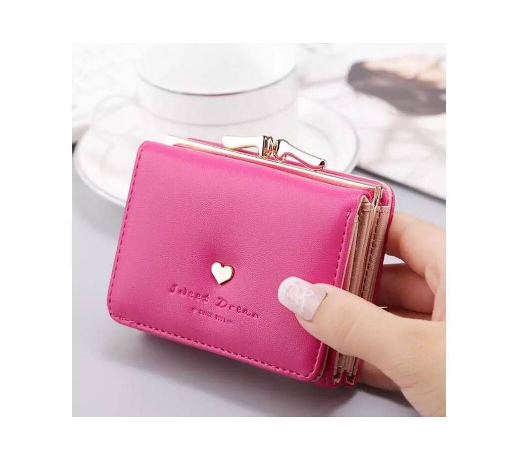 PU Leather 3 Parts Wallet and Card Holder (Watermelon Red)