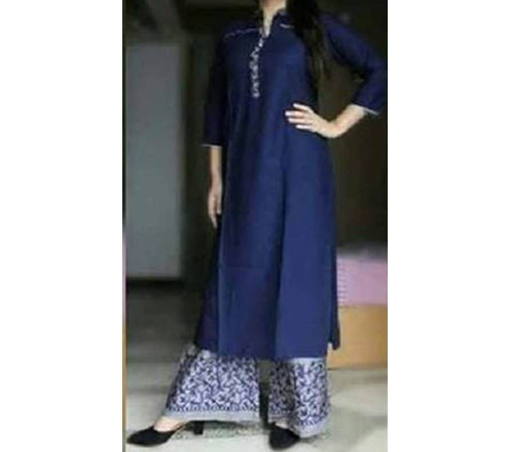 un stitched cotton kurti with palazzo 