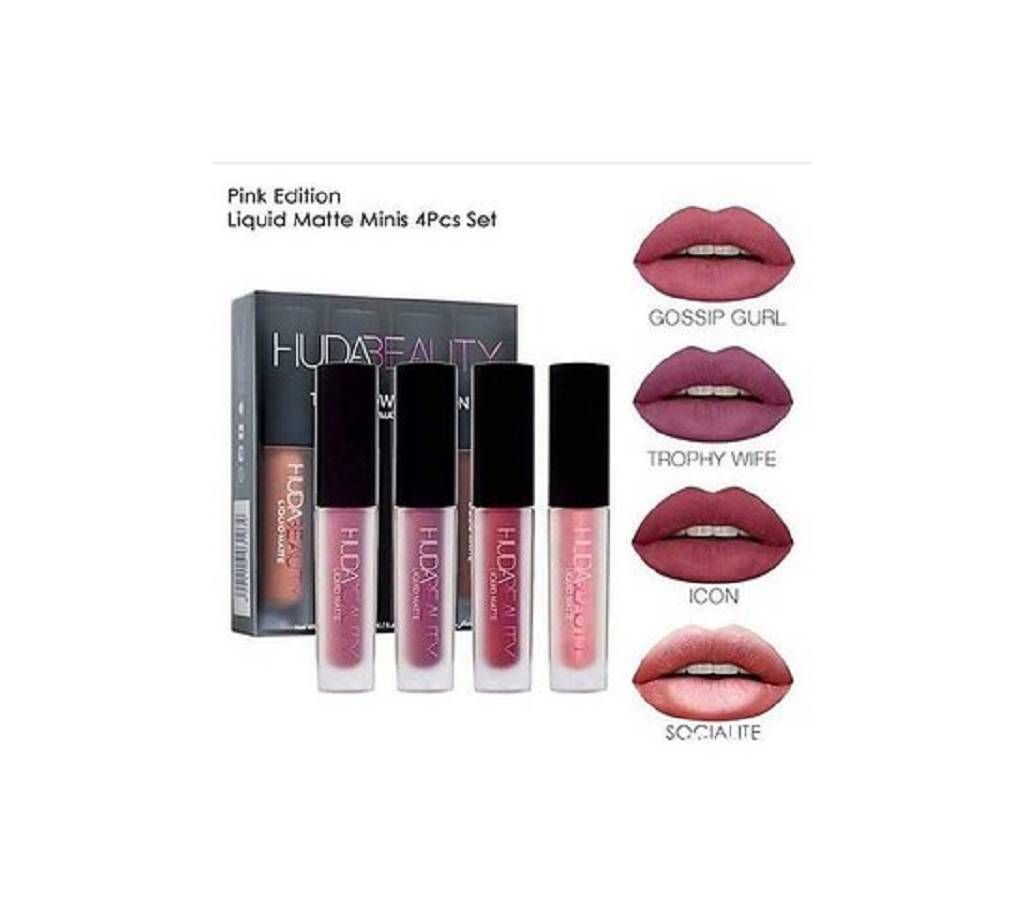 huda beauty liquid matte lipstick PINK edition