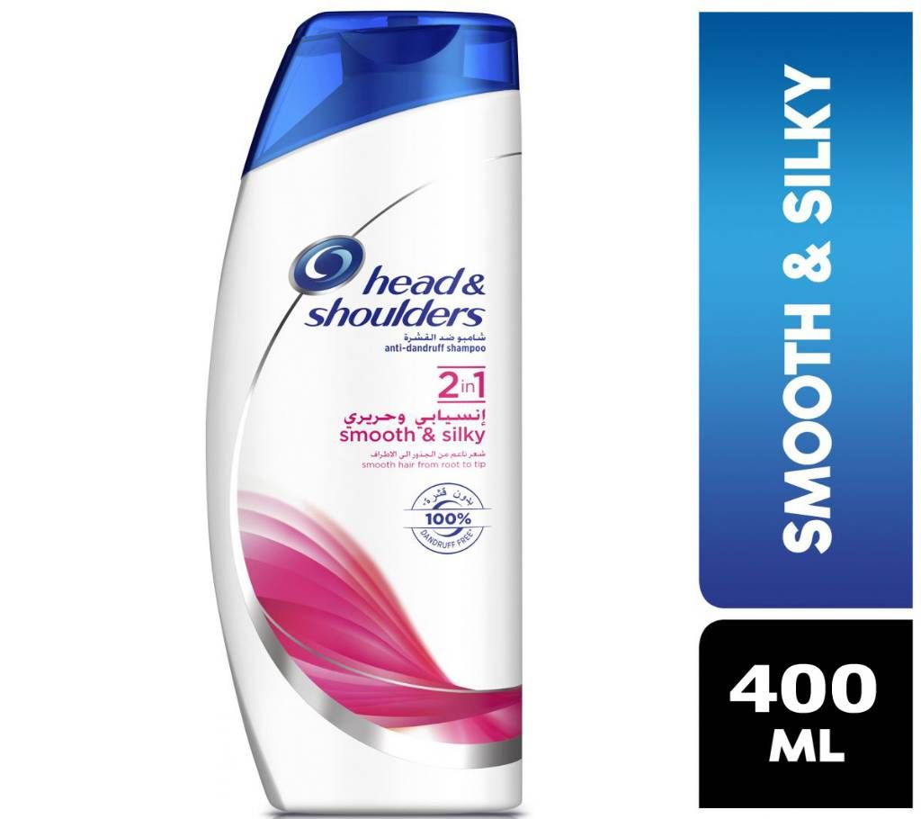 Head & Shoulders Smooth and Silky 2in1 Anti-Dandruff Shampoo - 400ml - Saudi Arabia