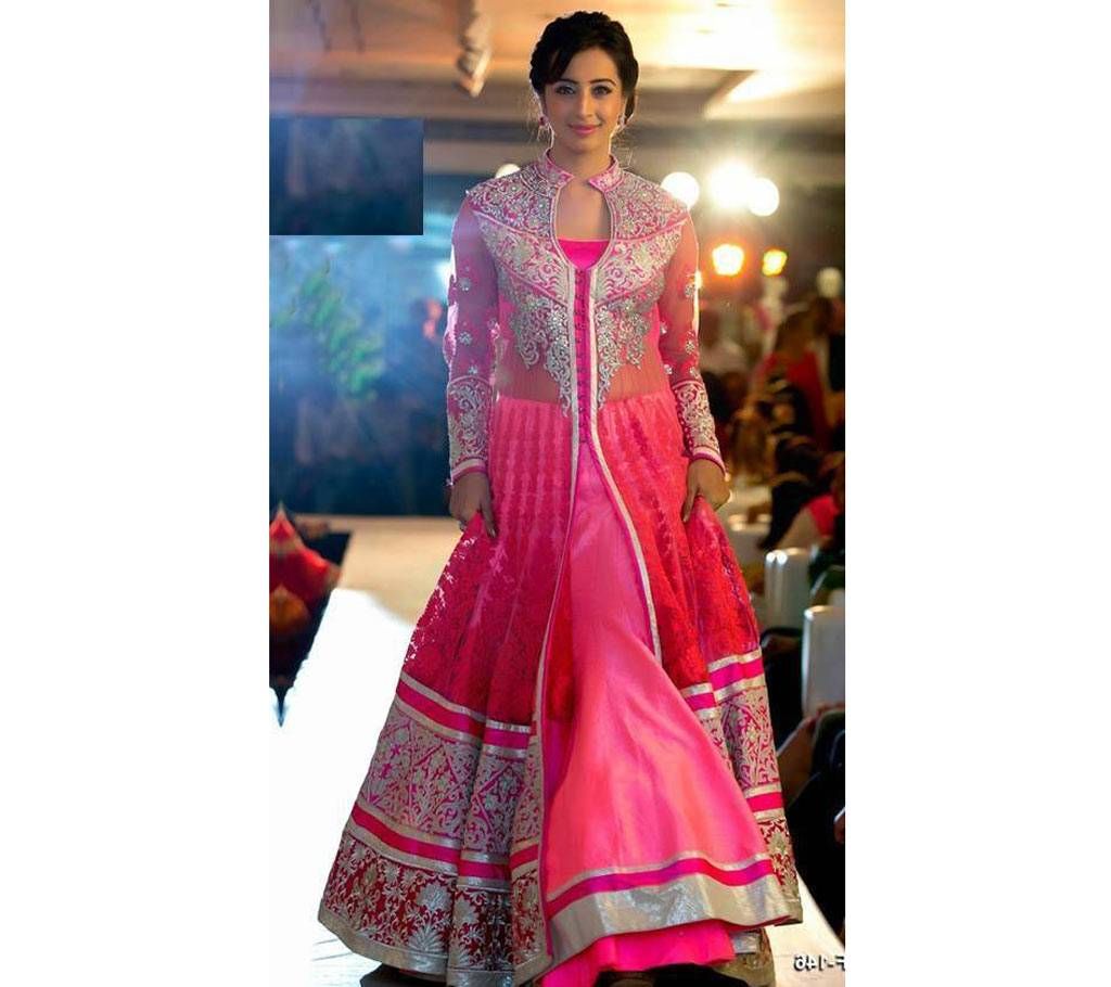 Indian Unstitched Georgette Embroiderty Three Piece Copy