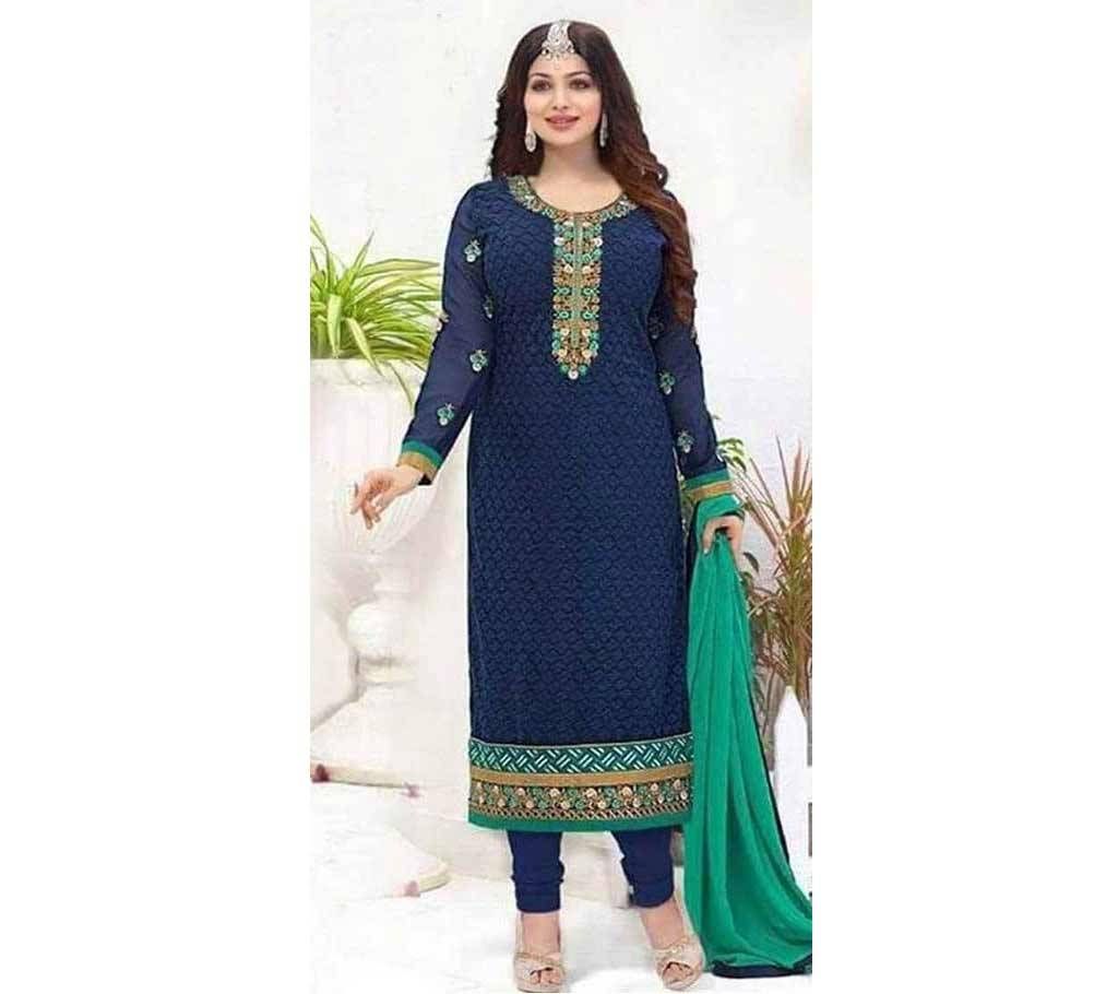 Unstitched block printed Rajdhani voyel cotton Salwar Kameez St block-365