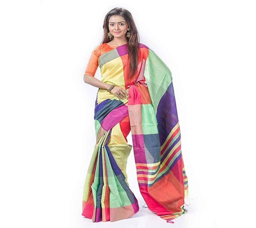 Multi color silk Sharee with Blouse Piece 