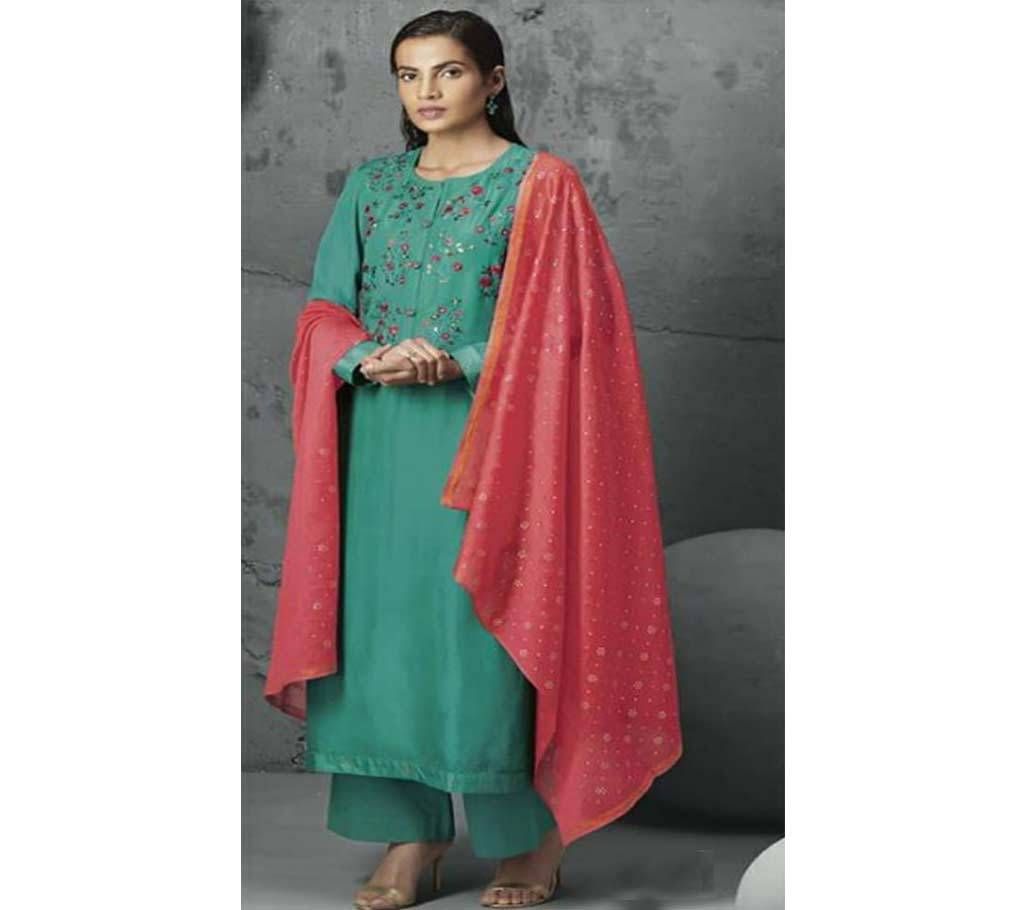 Unstitched Silk Salwar Suit - 101