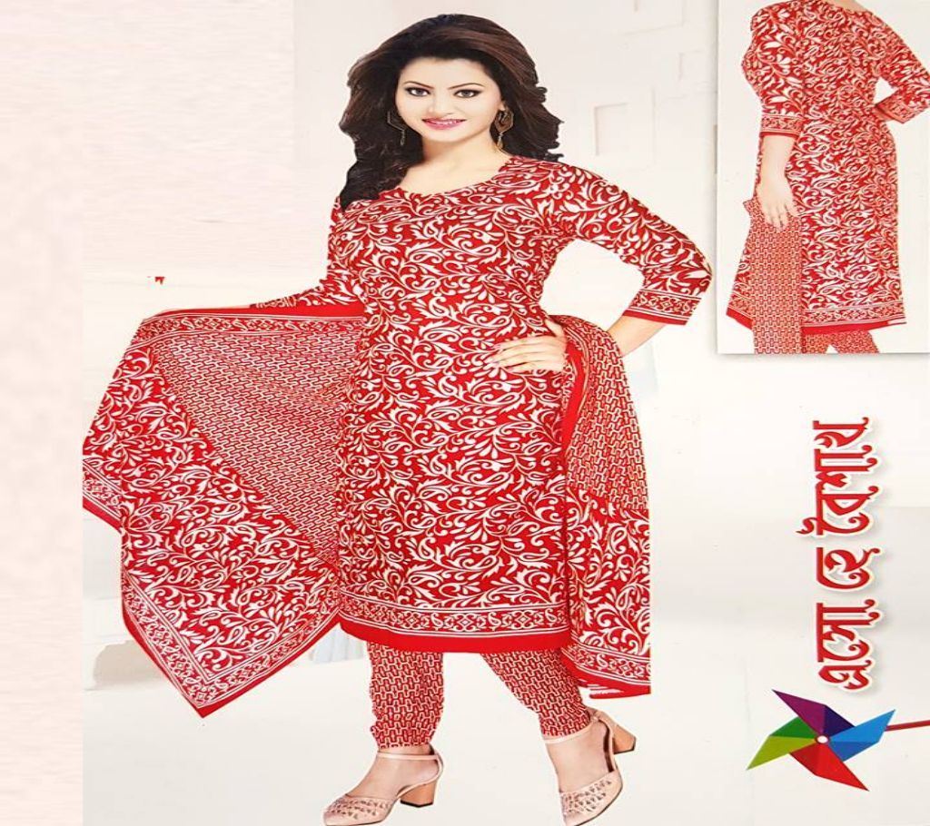 Unstiched Cotton Long Three-Piece