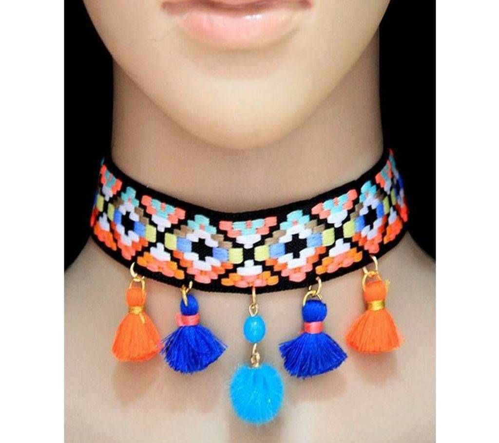 Colorful Handmade Tassel Chokers For Women Girls Ethnic Boho Statement Necklace Vintage Jewelry Gift Colares