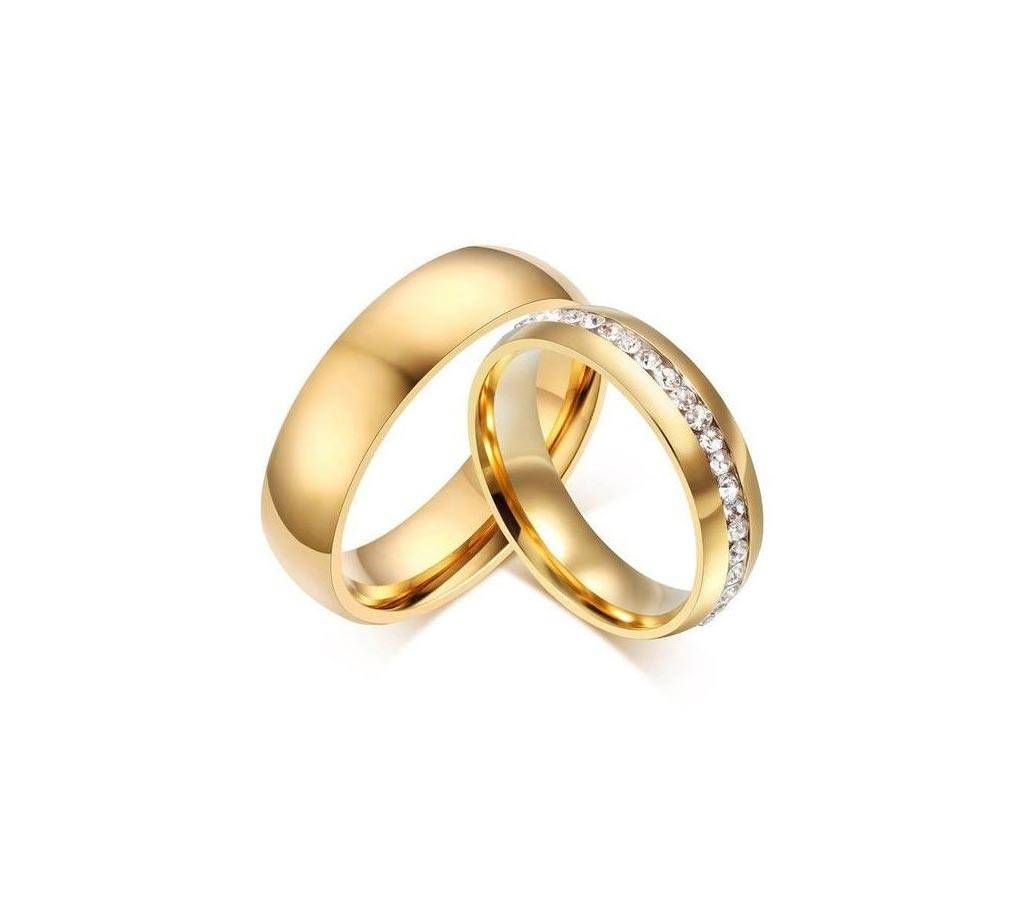 Golden Stainless Steel Finger Ring for Couple
