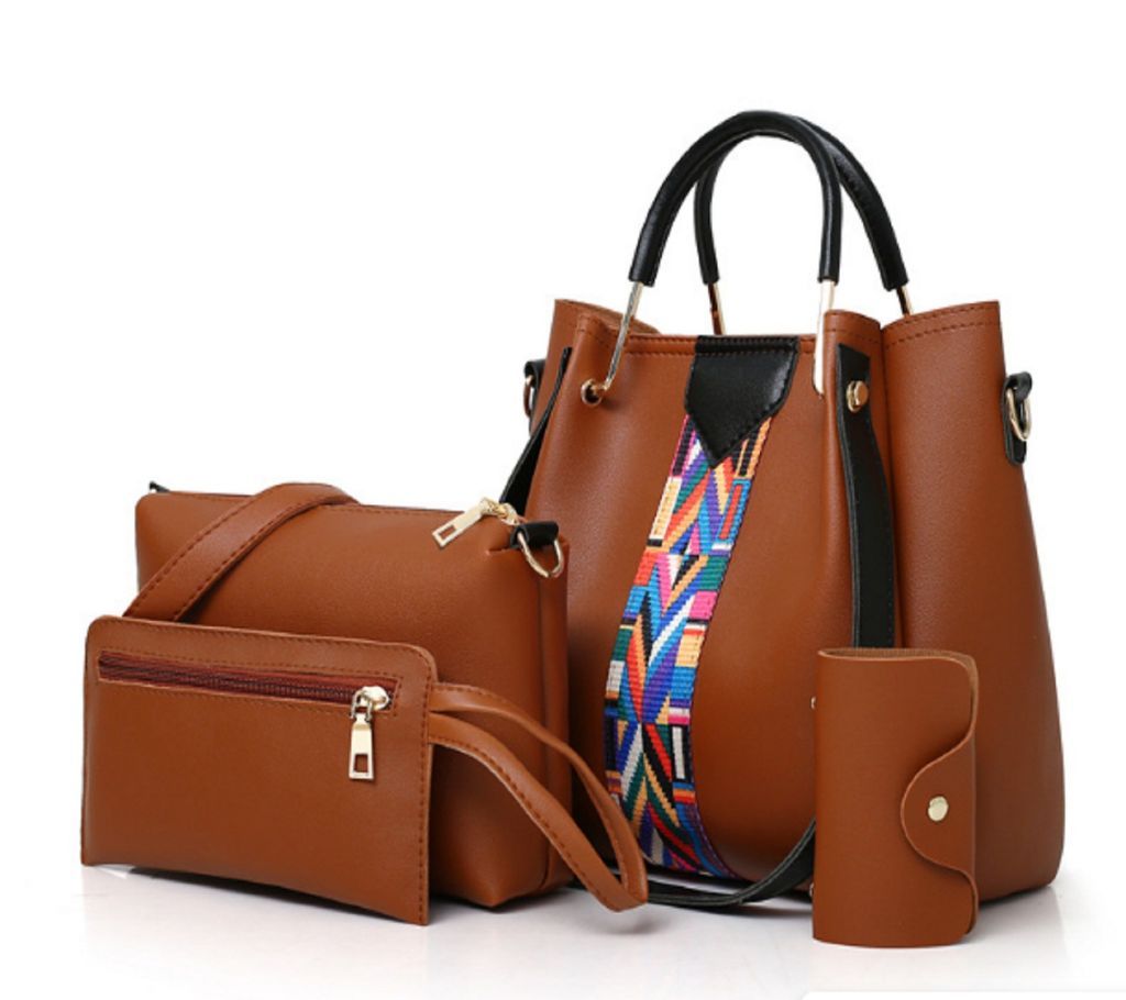 ladies bag 4 pcs set brown