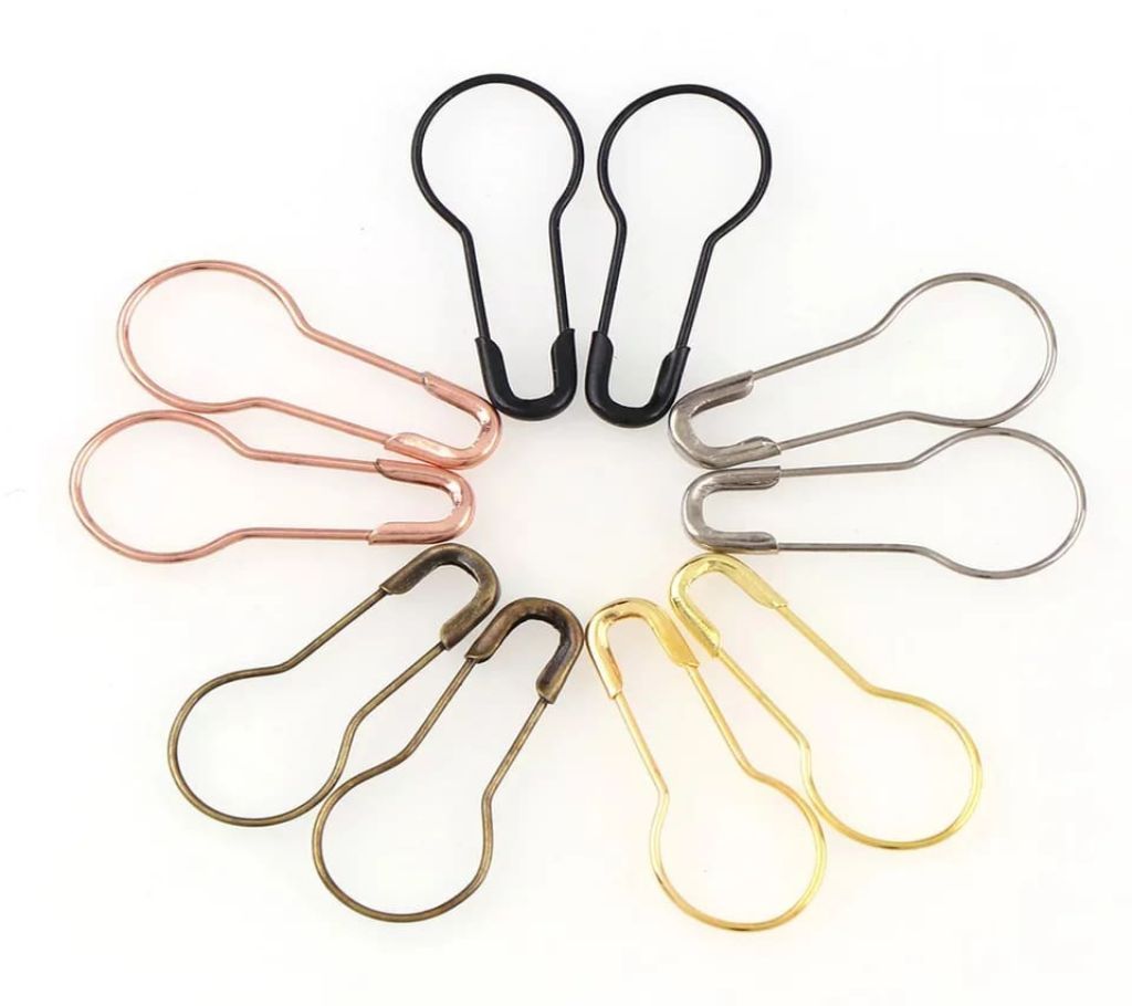 30PC Mix Color Gourd Shape Safety Pins Metal Clips Gourd Pins Knitting Cross Stitch Marker Tag Pins Clips for DIY Clothing Kits
