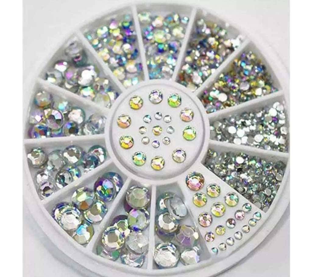 Mixed  SIze Nail Glitter Crystal Rhinestones Gems Nail Art Decoration