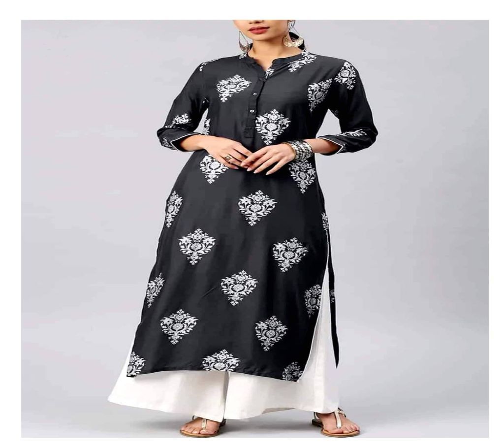 Unstitched Black Cotton Block Printed Salwar Kameez for Women