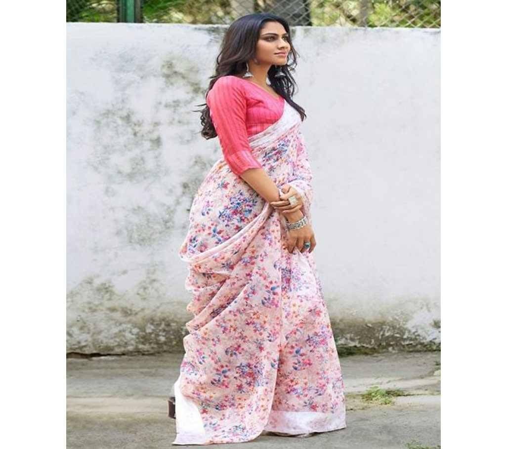 Linen Silk Saree For Women 