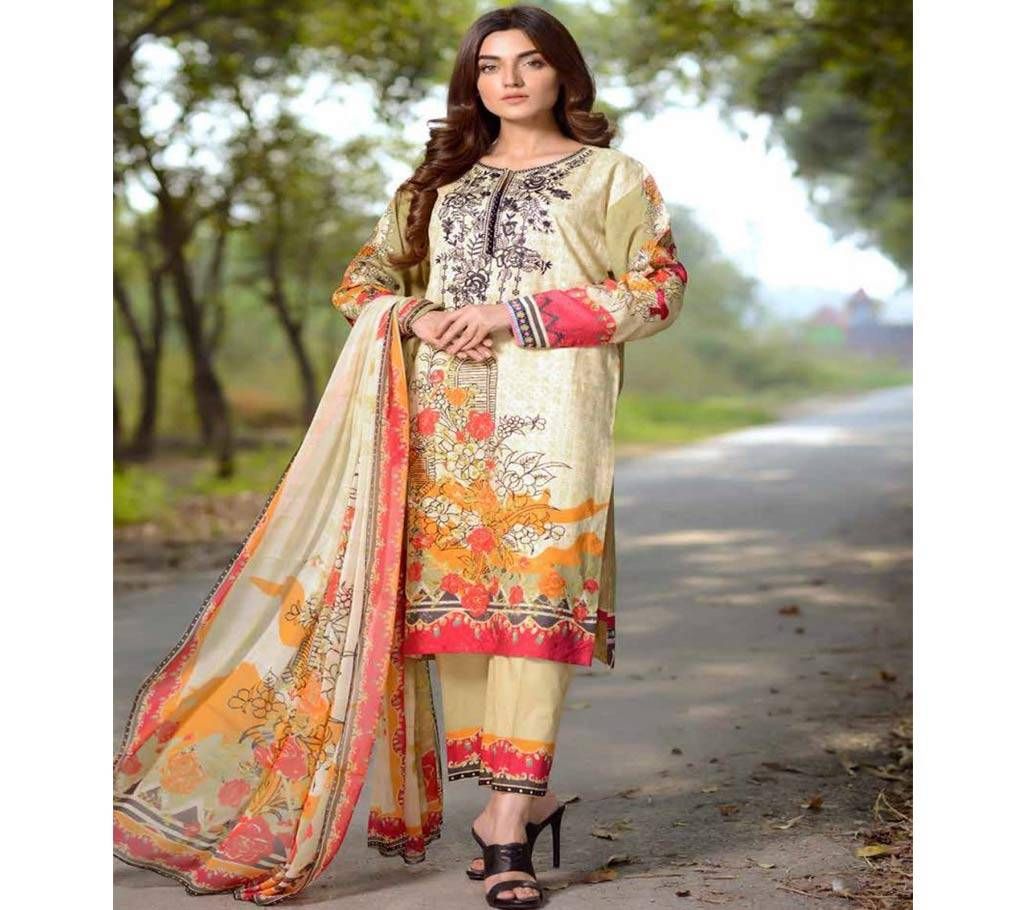 Unstitched Embroidered Viscose Three piece 