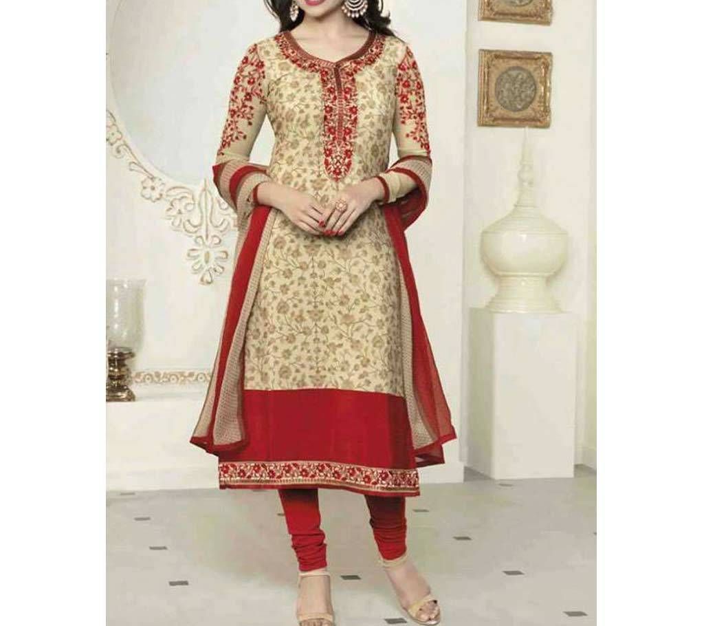Unstitched Embroidery Cotton Salwar Kameez - Copy