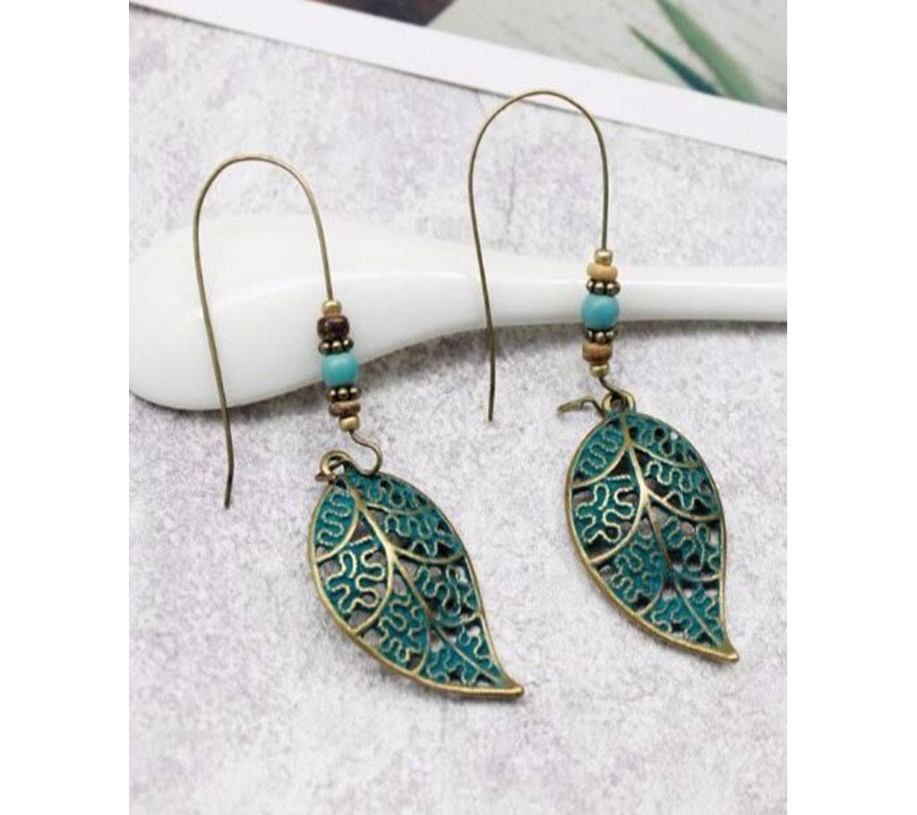 Vintage Bronze Leaf Earrings For Women
