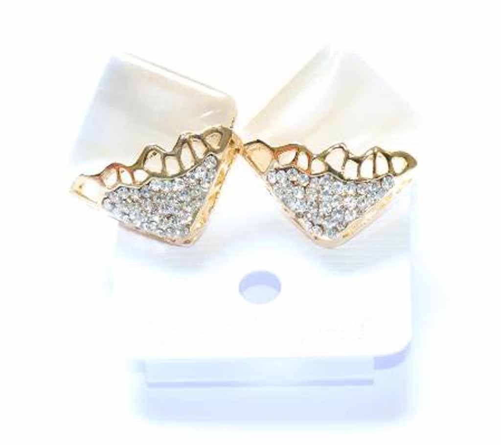 Glossy Off White Designer Earrings