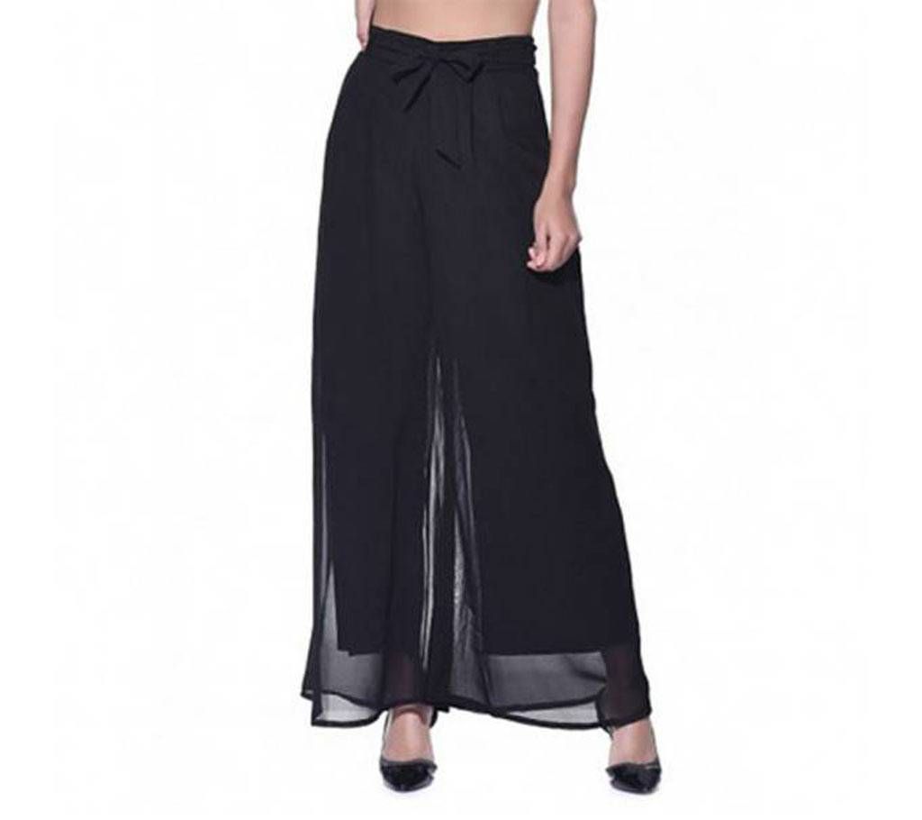 Women Georgette Plazzo-Black