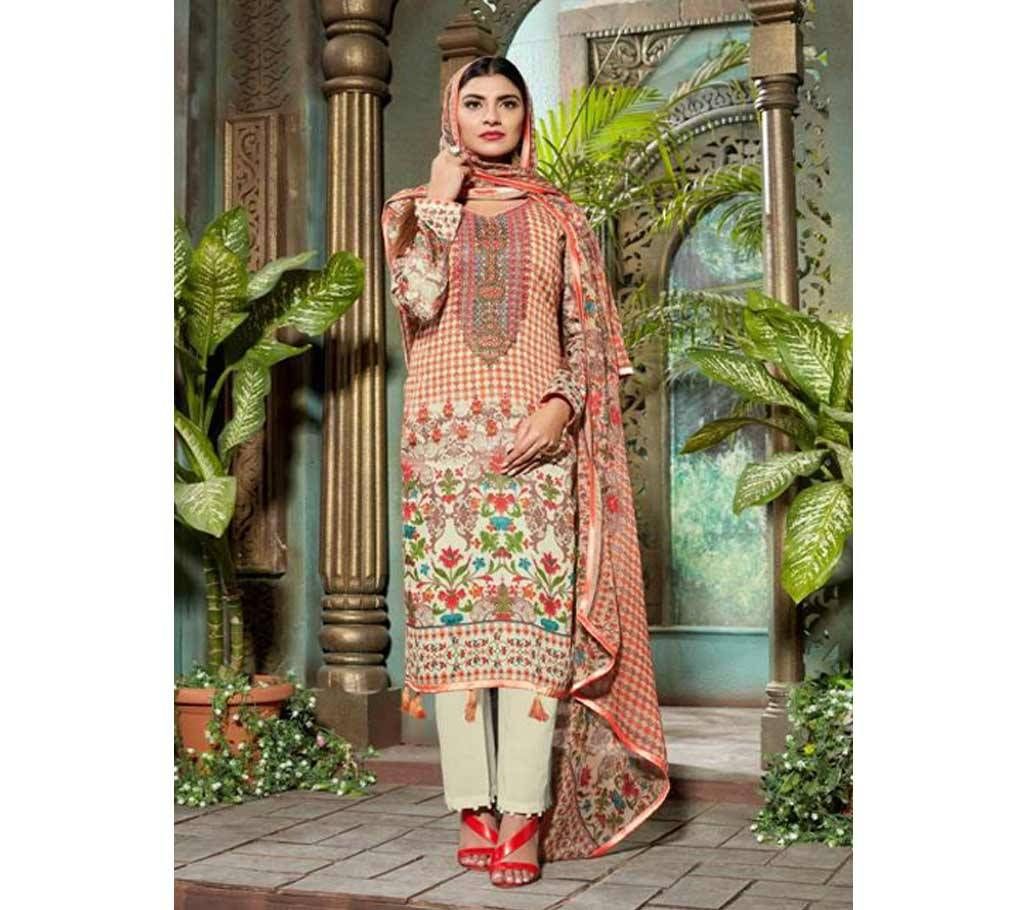 Indian Unstitched Satin Salwar Kameez 