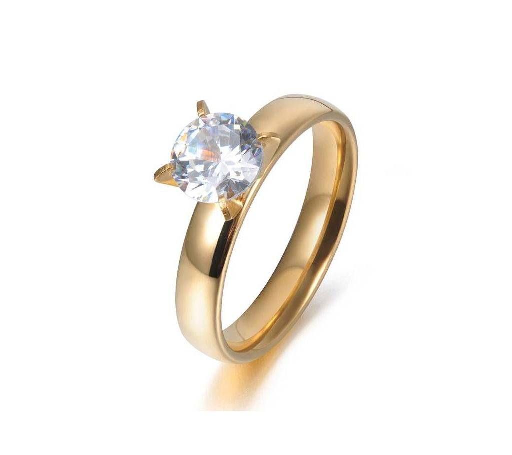 Rose Gold Plated hion Design Twin Zircon CZ Finger Ring