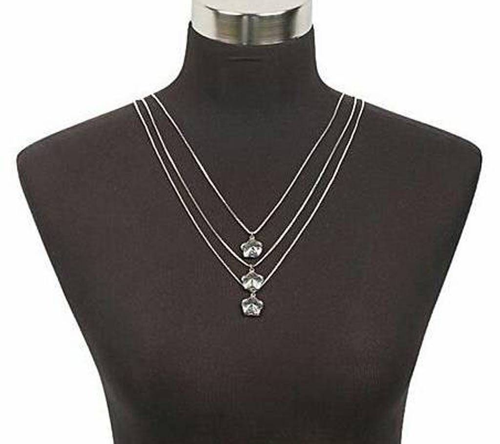 ladies silver plated stone setting necklace 