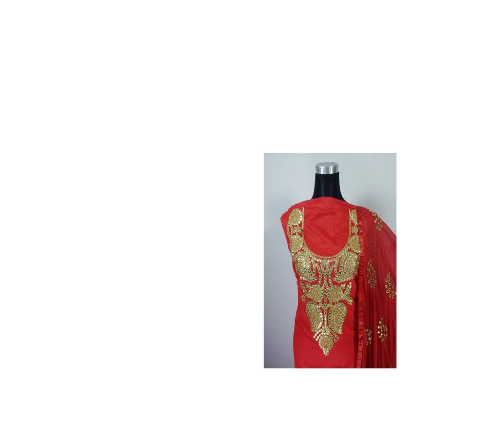Indian: Gotapatti work 3 Pieces - Red