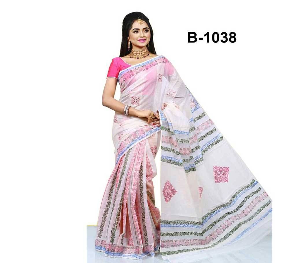 Pure Andy Silk With Hand Block Print Saree