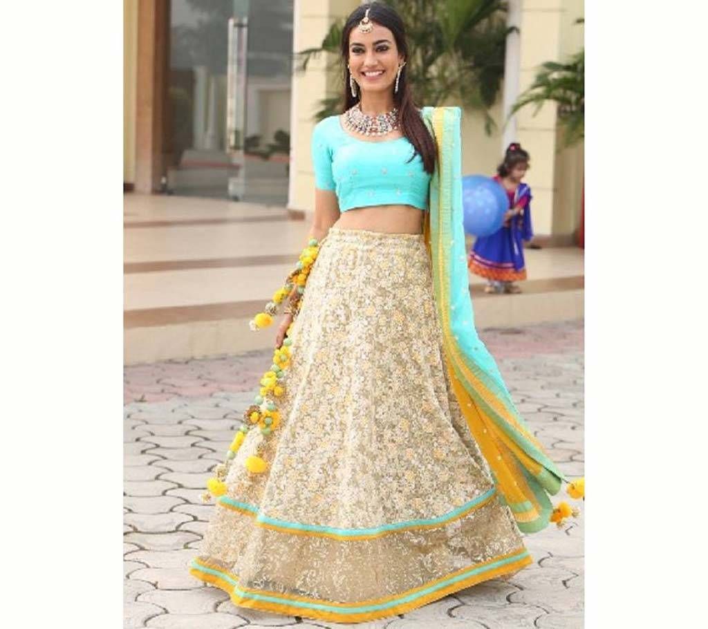 Semi-stitched Embroidery Weightless Georgette Lehenga