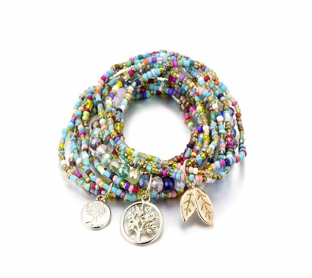 Tree Leave Charm Beads Bracelet