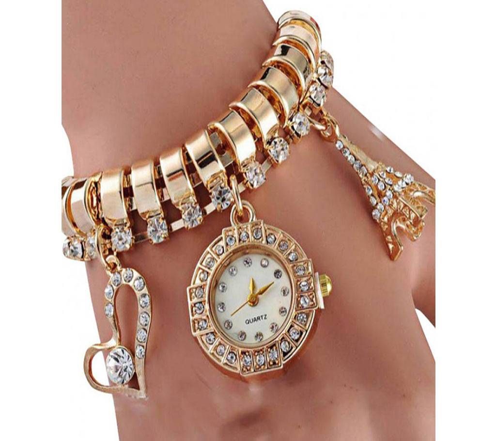 Golden Bracelet Watch For Women 