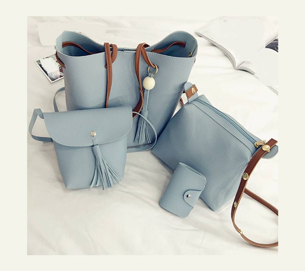 Ladies Artificial Leather Vanity Bag Set