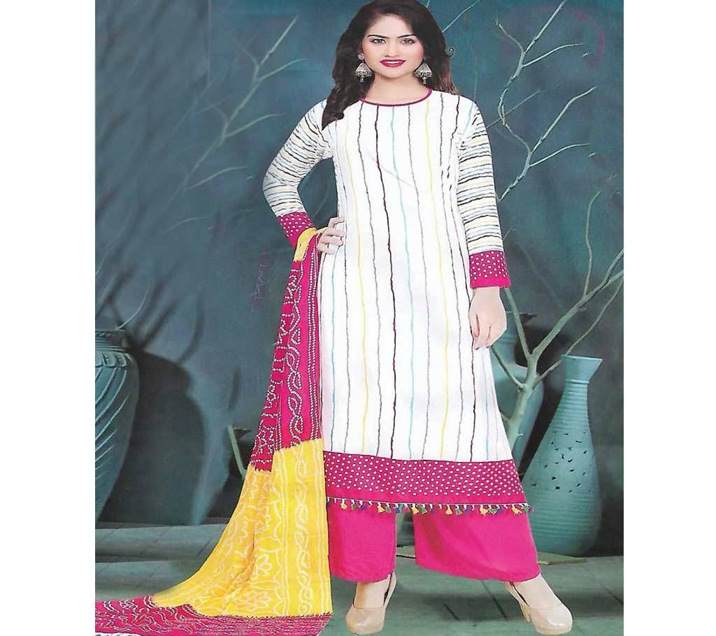Unstitched Chundri Full Cotton Three Piece 