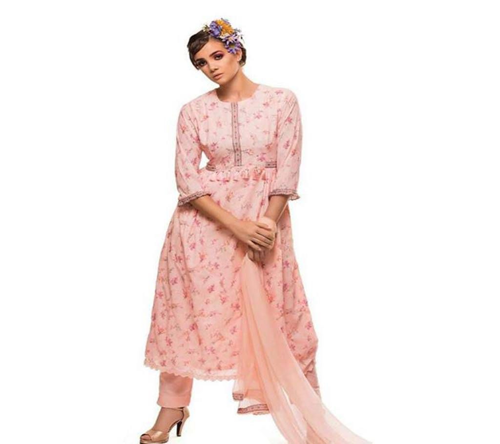 Naariti Itraa Unstitched Embroidery Cotton Three Piece