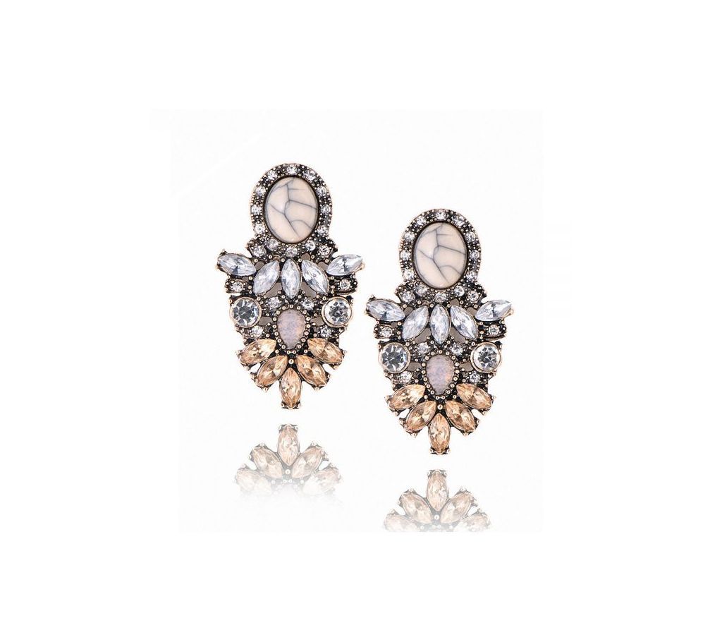Vintage Big Crystal Drop Earrings